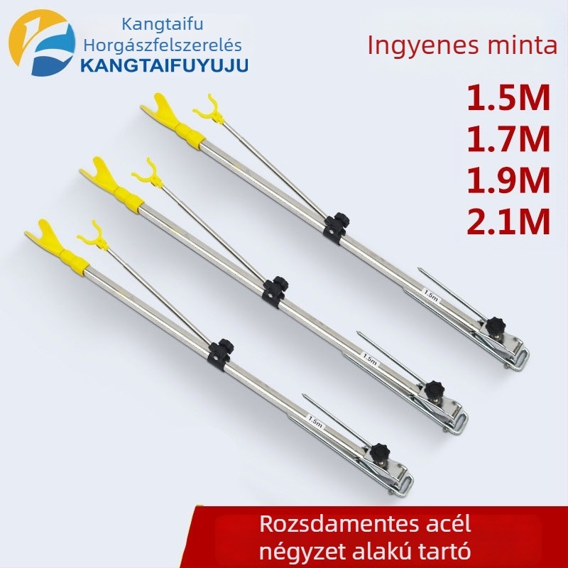 Rozsdamentes acélból készült négyszögletes kihúzható tartó horgászbotokhoz