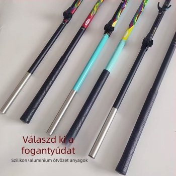 Szénszálas horgászbot-tartó, 2,1–2,4 m, kettős használatú a felszerelésdoboz és merítőháló számára, könnyű és merev