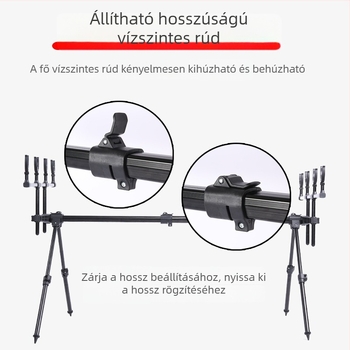 Négylábas, többfejű horgászbot-tartó alumínium ötvözetből, európai stílusú gyors összecsukás, hosszú dobásokhoz