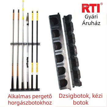 RTI Falra szerelhető horgászbot‑kiállító és tároló keret magas rugalmasságú gumiszalaggal