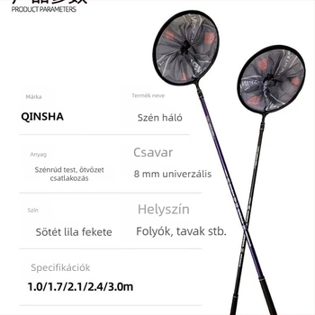 Személyre szabott karbon teleszkópos horgászbot, tartóval és kerettel