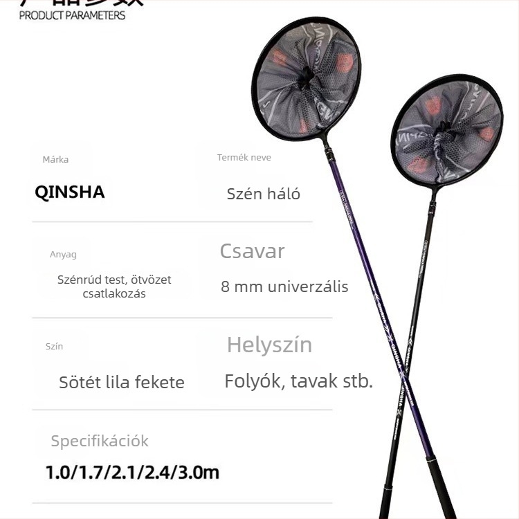Személyre szabott karbon teleszkópos horgászbot, tartóval és kerettel