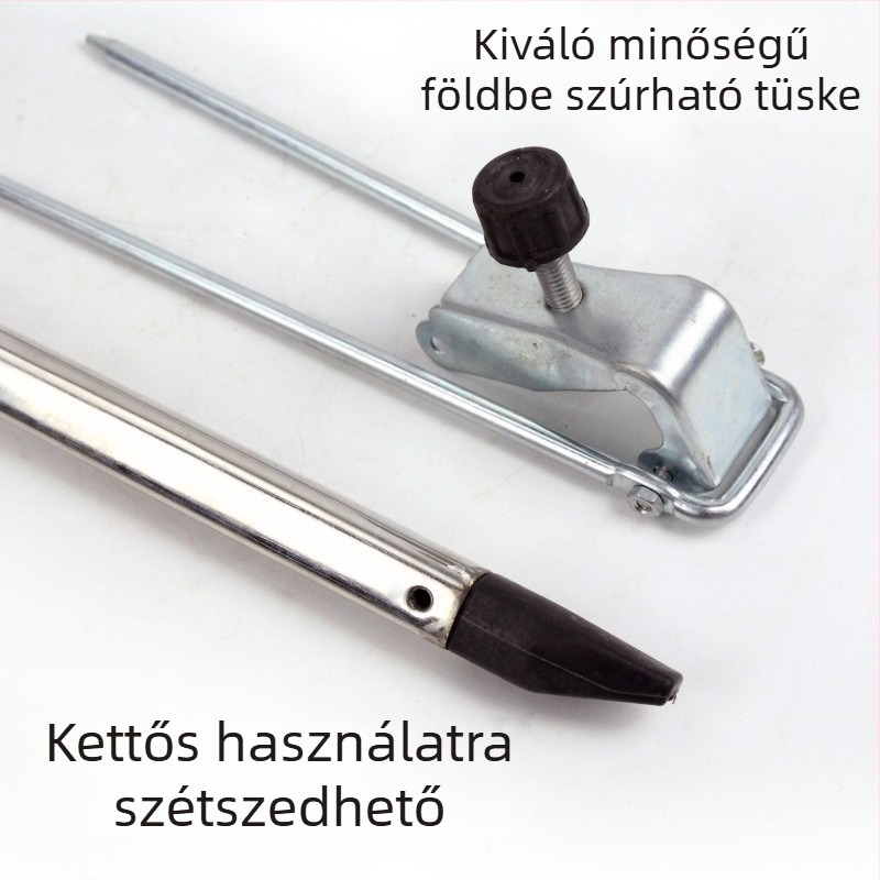 Rozsdamentes acélhorgászbot-tartó toronnyal, földre szerelhető