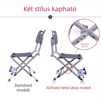Állítható háttámlás négylábú összecsukható horgász szék alumíniumötvözetből