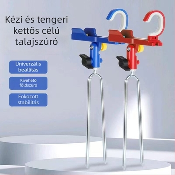 Kétfunkciós önzáró horgászbot-tartó kézi és tengeri horgászathoz, univerzális talajra helyezhető állvány
