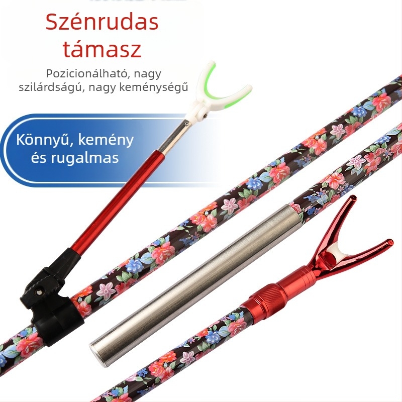 Szénszálas hálóbot horgászathoz, nehéz teherbírású pozicionáló tartóval