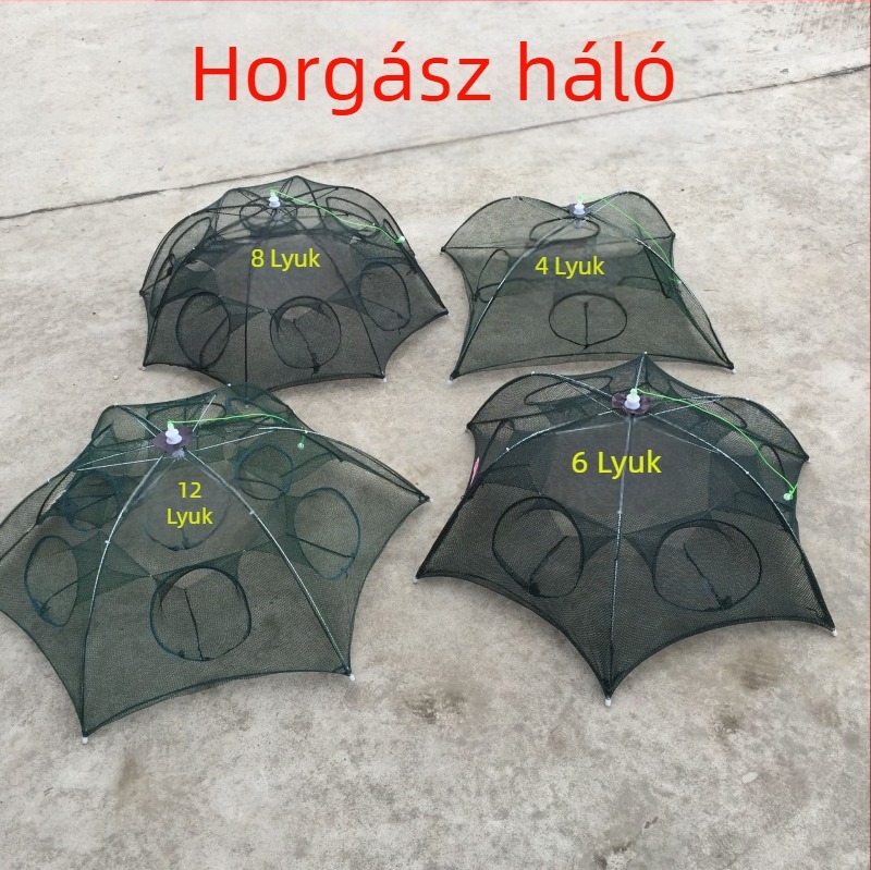 Összecsukható garnélakosár halászhálóval