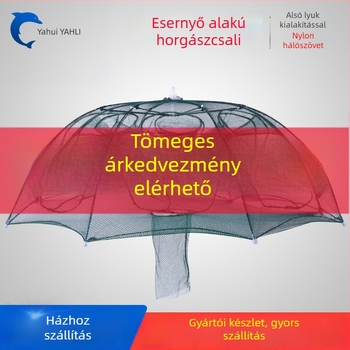 Összecsukható garnéla kosár, halas kosár és homárháló, halászati felszerelés