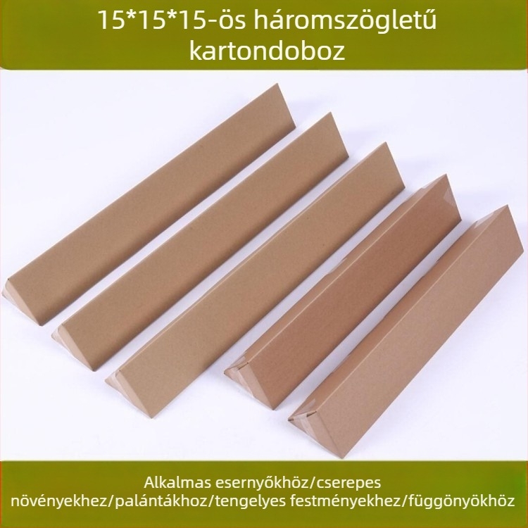 Háromszög alakú karton doboz, 15×15 cm, hosszú távú csomagoláshoz