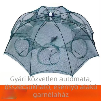 Ernyő alakú halas ketrec, összecsukható horgászháló, automata garnéla ketrec, horgászfelszerelés