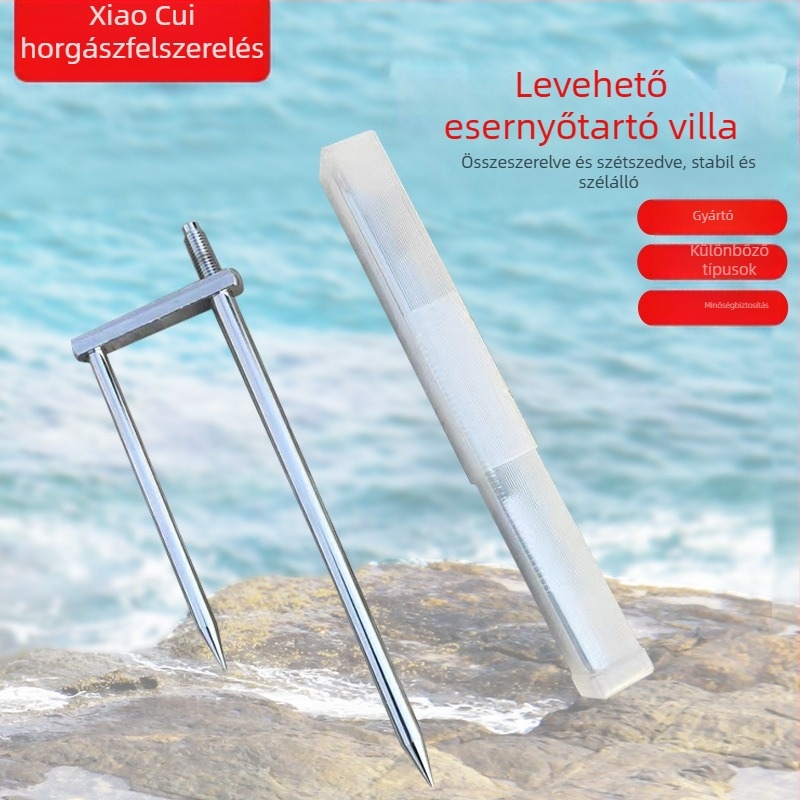 Földbe szúrható napernyő tartó horgász- és strandnapernyőkhöz, leválasztható alappal