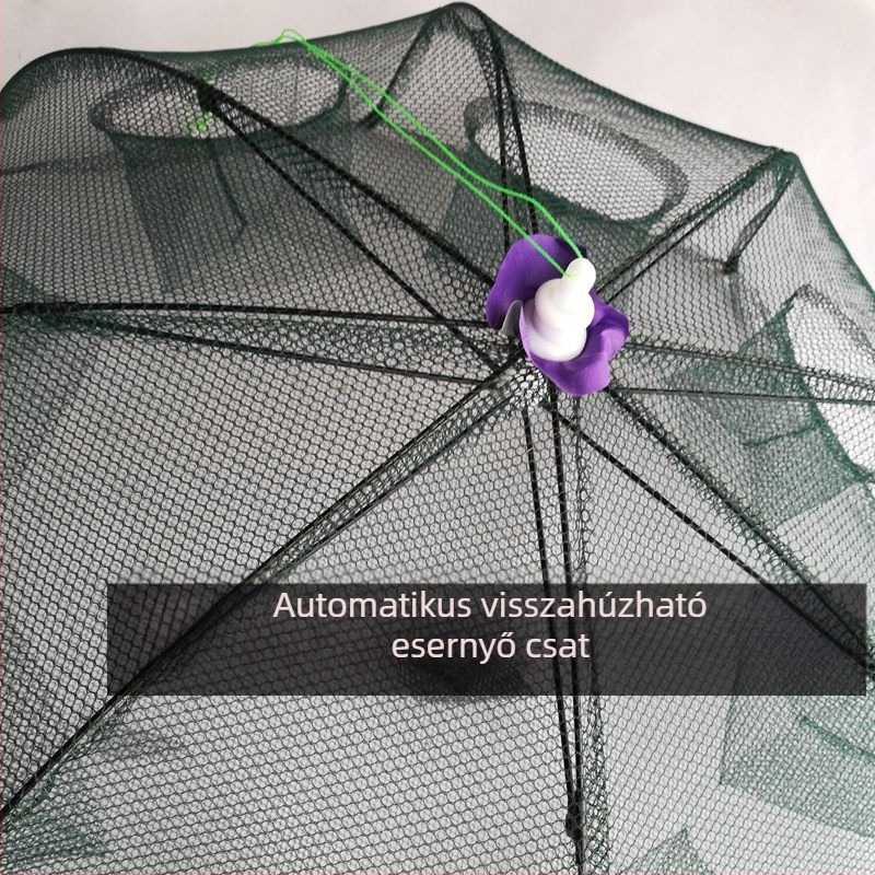Ernyőhálós horgászfelszerelés, összecsukható háló, automata garnéla ketrec, halas táska – horgászati felszerelés
