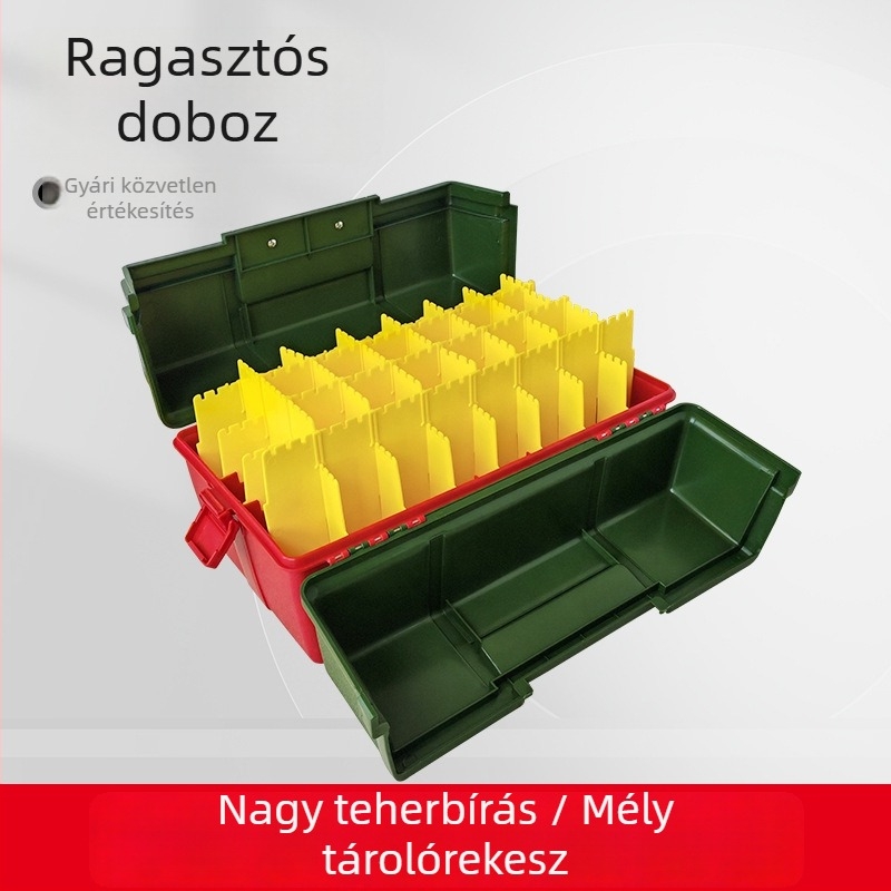 Többfunkciós csalihorgász doboz ülőhellyel, horgászbot-tartóval, kis kiegészítő tárolóval, tengeri horgászatra tervezett megerősített doboz