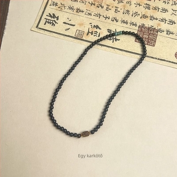 Eredeti niche ébenfa karkötő ritka agarfa fával, egyszerű fa buddhista gyöngyök, 6 mm-es gyöngyök, két vékony szál, nőknek
