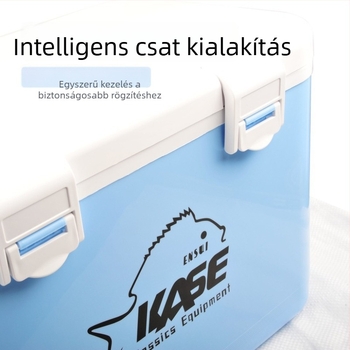 KASE ABS élőcsali és garnéla doboz oxigén inkubátorral, horgász doboz, 12–20 L, fehér
