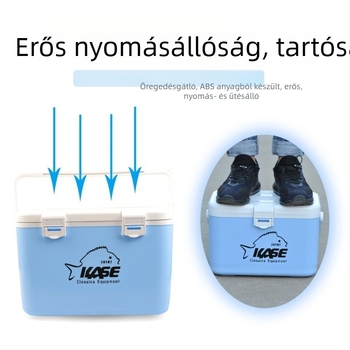 KASE ABS élőcsali és garnéla doboz oxigén inkubátorral, horgász doboz, 12–20 L, fehér