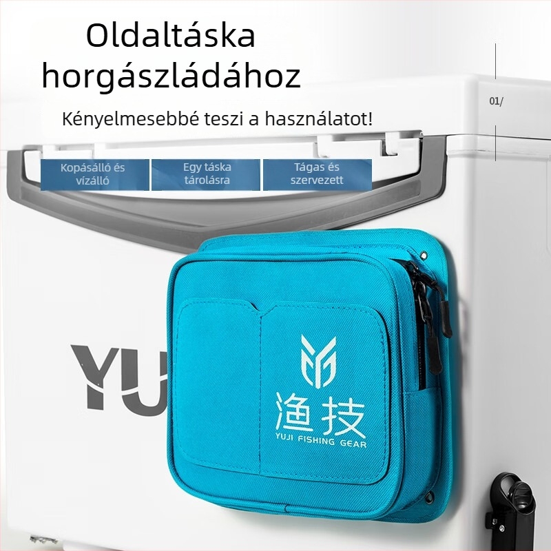 Többfunkciós oldaltáska horgászdobozhoz, univerzálisan megerősített vállpánt és horgászfelszerelési kiegészítők