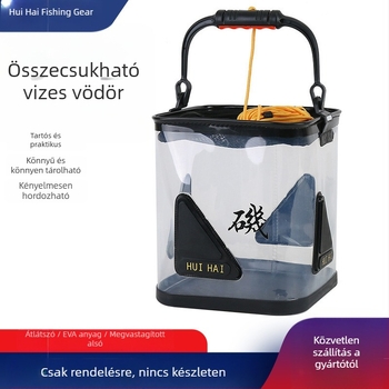 Átlátszó EVA halászati vödör összecsukható kialakítással, vastag aljával, halászdobozzal és autómosó vödörrel