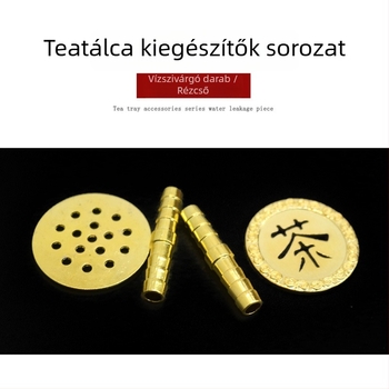 Réz teás tálca lefolyócsöve szűrővel