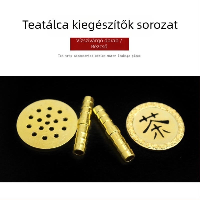Réz teás tálca lefolyócsöve szűrővel