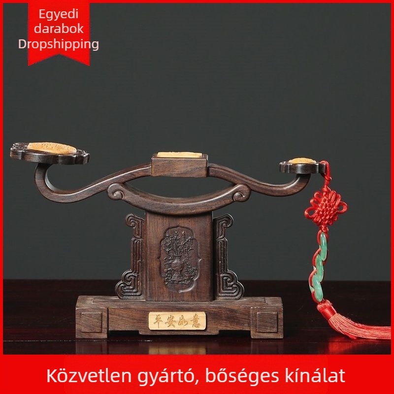 ebenfából faragott dísz – abakusz motívummal, béke és jólét