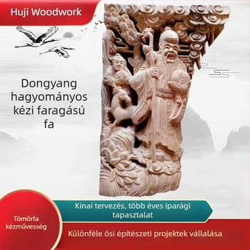 Dongyang kínai stílusú antik mennyezeti és ajtófej dekoráció kézzel faragott konzolokkal kert-templomhoz