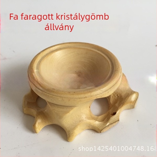Kézzel készített boxwood gyökérfaragás kristálygömb alapzattal, Dongyang fa‑faragvány otthoni dekorációhoz