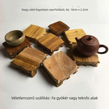 Tömörfa négyszögletes alap kőfaragással virágtartók és pozsgás növények bemutatására Jade és Achát díszítéssel