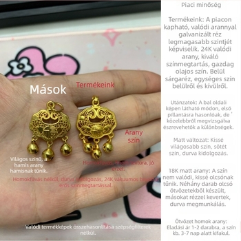 24K aranyozott nyaklánc Öt Császár rézérméivel, facettált felülettel, szerencsét vonz