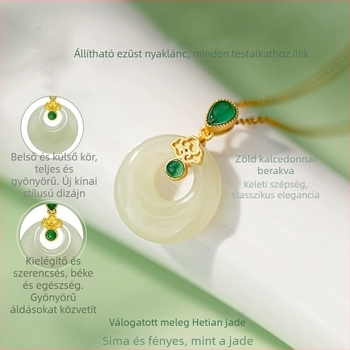 Női medálos nyaklánc béke motívummal — ajándék Anyák napjára, anyának vagy anyósnak.