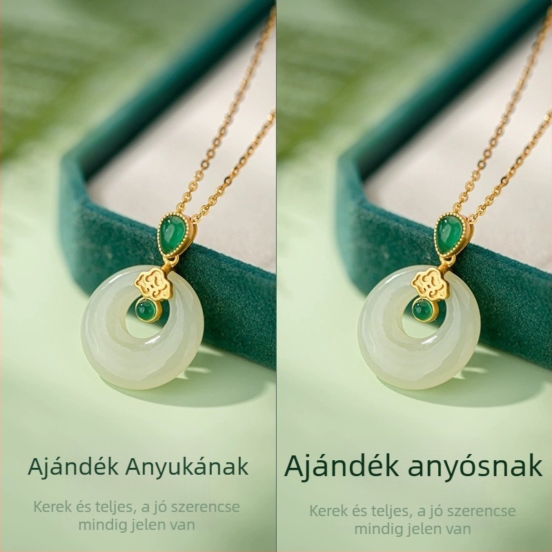 Női medálos nyaklánc béke motívummal — ajándék Anyák napjára, anyának vagy anyósnak.