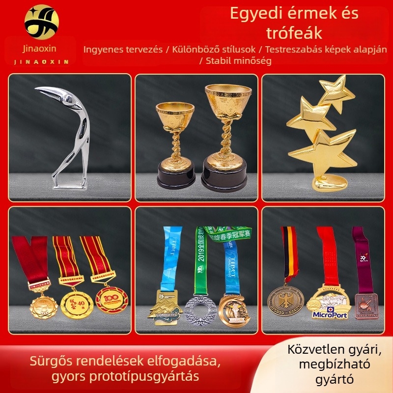 Személyre szabott fémtrófeák és érmek, kreatív dizájn díjátadókhoz