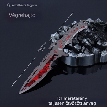 Executioner ötvözet fegyver modell, 22 cm hosszú közelharci kés, láva mintázatú dekoratív darab