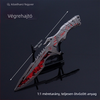 Executioner ötvözet fegyver modell, 22 cm hosszú közelharci kés, láva mintázatú dekoratív darab