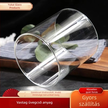 Átlátszó boroszilikát üveg henger, hőálló üreges üvegcső két véggel, szállodai és catering felhasználásra, gyertyatakaró