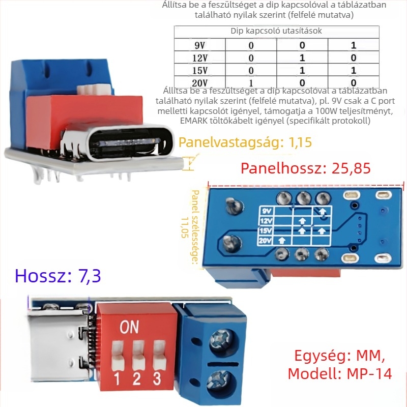 DuPont PCB-adapter csatlakozóhoz, 2,54 mm közép, 2 sor, 5/6 tű
