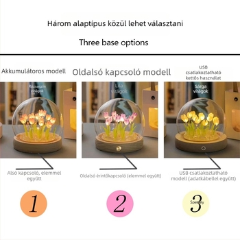 Kézzel készített tulipán formájú éjszakai fény – DIY üveg dekoráció, hangulatvilágítás, ajándék karácsonyra és születésnapra