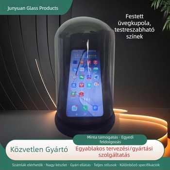 Kör alakú fúvott üvegbúra órához, inkjet nyomtatással, testreszabható