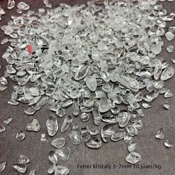 Természetes fehér kristály kavics, 5-7 mm, kristály díszek Buddha számára, 100 g