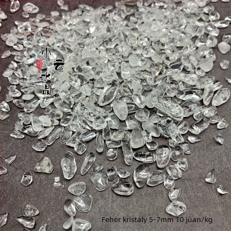 Természetes fehér kristály kavics, 5-7 mm, kristály díszek Buddha számára, 100 g