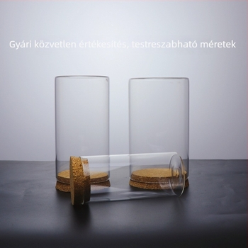 Boroszilikát üvegből készült kupola parafával, sík tetejű kivitel, DIY figurák és mini tájak számára