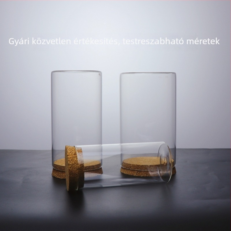 Boroszilikát üvegből készült kupola parafával, sík tetejű kivitel, DIY figurák és mini tájak számára