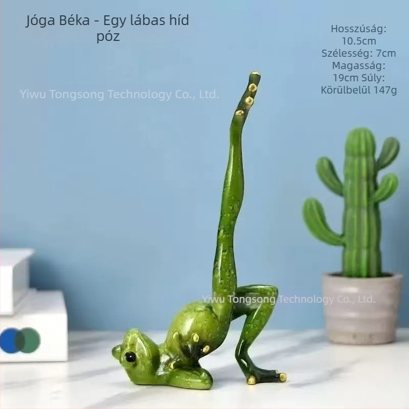 Amerikai stílusú yoga béka gyantából készült figura otthoni dekorációhoz; alkalmas televíziós állványra, előszobába és boros szekrényhez