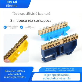Sínre szerelt réz terminálblokk (vezetősín típus) neutrális terminálblokk – nagyáramú réz vezető