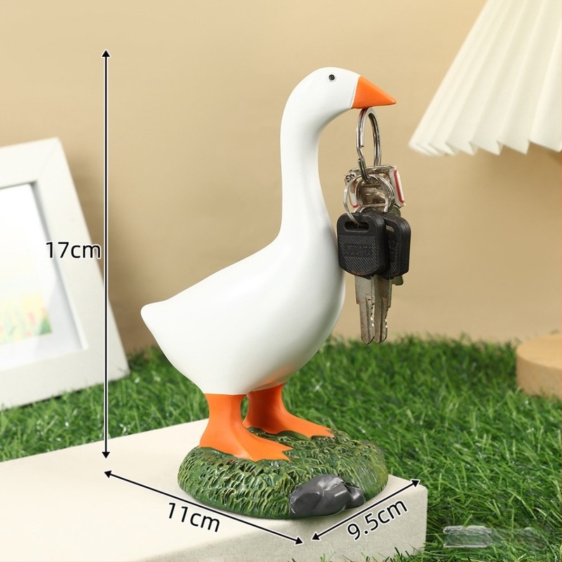 Pastorális kacsás mágneses kulcstartó, rezinából készült szobor otthonra és irodába