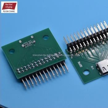 Type-C női tesztpanel, kétoldalas, 24-tűs fej, USB 3.1 adatkábel-adapter 2,54 mm-es lépéssel