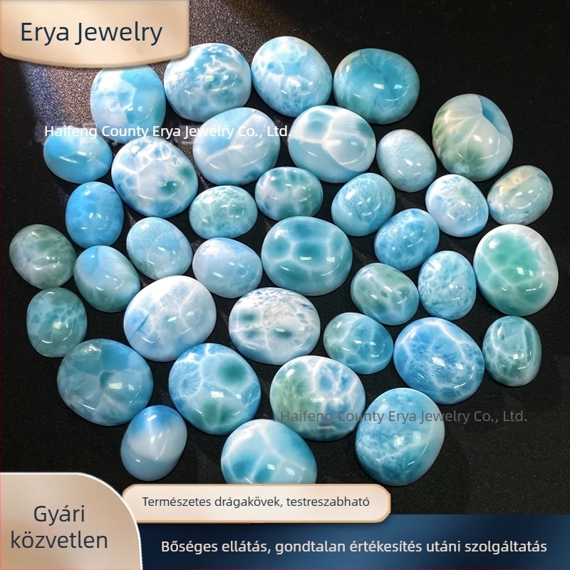 Természetes tengeri erezetű kő, cabochon gyűrűfej, ovális forma, egyszerű berakás