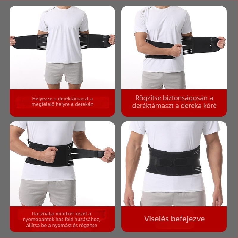 Férfiak számára készült fitness deréköv, hasizom-edzéshez, futáshoz és kosárlabdához, katonai típusú ágyéki támogatás