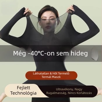 Női ultrakönnyű 37°C-os termoszett: felső és alsó rész, bőrbarát alapréteg, maszk