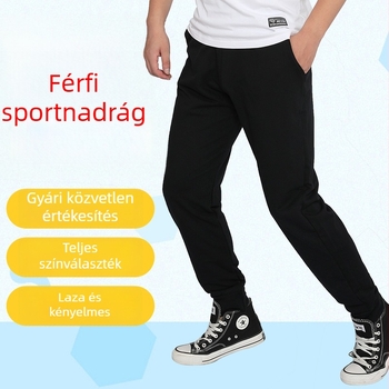 Férfiak plusz méretű casual nadrág, lazán szabott sportos nadrág, bokáig érő jogger, 2026 tavasz